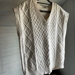 Madewell Ivory Knit Sweater Vest